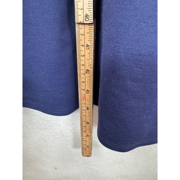 Banana Republic Cross back Ponte Midi Dress modest navy with pockets sz 14 - Picture 7 of 11